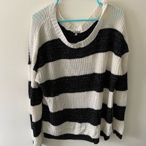 🎉2/40🎉  Charlotte Russe sweater black and white stripes L
